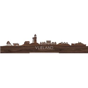 Standing Skyline Vlieland Notenhout - 40 cm - Woon decoratie om neer te zetten en om op te hangen - Meer steden beschikbaar - Cadeau voor hem - Cadeau voor haar - Jubileum - Verjaardag - Housewarming - Aandenken aan stad - WoodWideCities