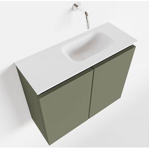 MONDIAZ TURE 60cm toiletmeubel army. EDEN wastafel talc rechts geen kraangat