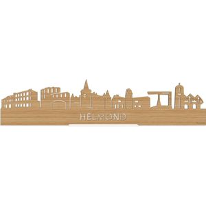Standing Skyline Helmond Bamboe hout - 60 cm - Woondecoratie design - Decoratie om neer te zetten en om op te hangen - Meer steden beschikbaar - Cadeau voor hem - Cadeau voor haar - Jubileum - Verjaardag - Housewarming - Interieur - WoodWideCities