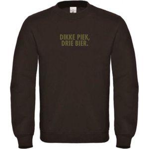 Foute kersttrui zwart S - Dikke piek, drie bier - Olijfgroen - soBAD. | Kersttrui soBAD. | kerstsweaters volwassenen | kerst hoodie volwassenen | Kerst outfit | Foute kerst truien
