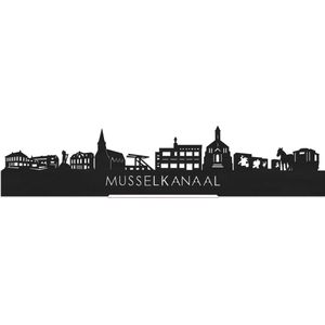 Standing Skyline Musselkanaal Zwart hout - 60 cm - Woondecoratie design - Decoratie om neer te zetten en om op te hangen - Meer steden beschikbaar - Cadeau voor hem - Cadeau voor haar - Jubileum - Verjaardag - Housewarming - Interieur -