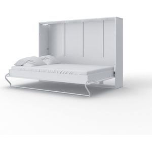 Maxima House - INVENTO 04 Elegance - Horizontaal Vouwbed - Logeerbed - Opklapbed - Bedkast - Mat Wit - 200x140 cm