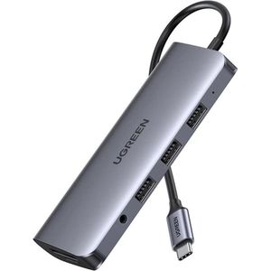 10-in-1 USB-C Hub met HDMI + VGA + 3 x USB3.0 + USB-C (opladen) + SD/Micro SD + Ethernet + 3.5mm Audio