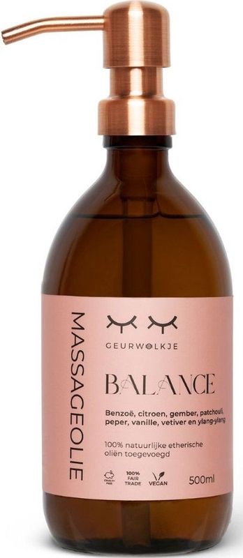 Natuurlijke massage olie - Balance -250 en 500 ML