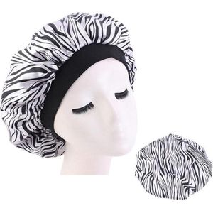 Witte tijger print Satijnen Slaapmuts / Hair Bonnet / Haar bonnet van Satijn / Satin bonnet / Afro nachtmuts voor slapen
