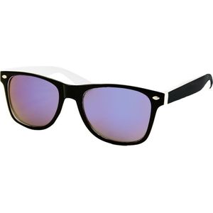 Heren Zonnebril - Dames Zonnebril - Wit Zwart - Blauw Paars Spiegelglazen - UV400