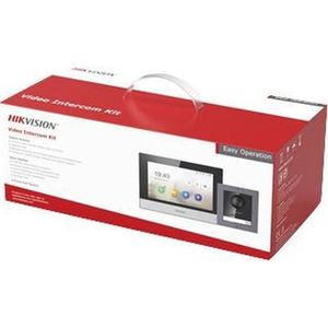 Hikvision DS-KIS602-F complete IP video intercom bundel met inbouw DS-KD8003-IME1, DS-KH6320-WTE1, PoE switch en SD kaart