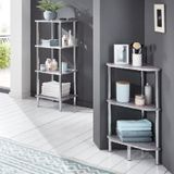 Etagere MDF Chroom Betonlook 4-laags 39x39x107cm