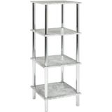 Etagere MDF Chroom Betonlook 4-laags 39x39x107cm