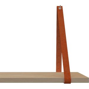 Leren Plankdragers - Handles and more® - 100% leer - SUEDE BRICK- set van 2 leren plank banden