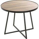 Bijzettafel Zwart Met Hout 60cm rond