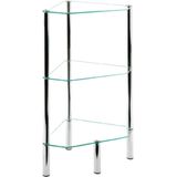 Etagere Glas Chroom 3 laags hoektafel 46x77x32cm