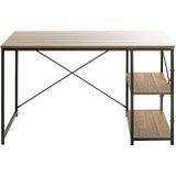 Bureau royaal zwart metalen onderstel met sterk bovenblad in eiken dekor 120x74x60cm