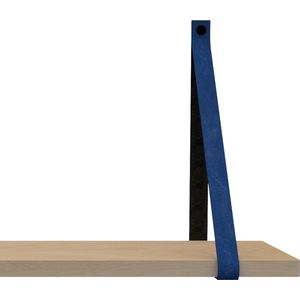 Handles and more Leren plankdragers - met sierschroeven - 100% leer – Blauw – set van 2 leren plank banden