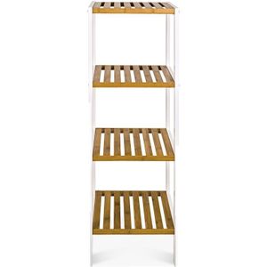 HakuShop badkamerrek - Bamboe Etagère 4 Laags | Vocht werend | ijzersterk en krachtig | etagere bamboo open wand kast - 35 x 33 x 112 cm