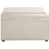 Hocker Kist Kunstleder Creme/Goud Slangenhuidprint