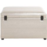 Hocker Kist Kunstleder Creme/Goud Slangenhuidprint