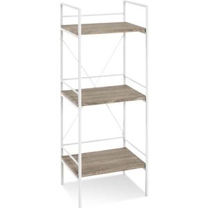 Etagere Metaal Wit Sonoma 3 planken 34x97x27cm