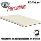 Harris&Darwin | 100% katoenen topper hoeslaken tot 10cm | Percaline gladde katoen | Creme 180x200cm Lits-Jumeaux