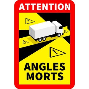 Stickerloods Angles Morts - vrachtwagen - Dode hoek Stickerset - Verplicht per 1-1-2021 - 5 Stuks