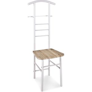 Dress-Chair metaal en MDF in wit en sonoma dekor zitting 46x50x119cm
