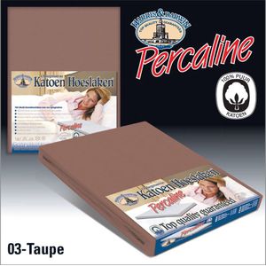 Harris & Darwin Taupe percaline katoenen topper hoeslaken