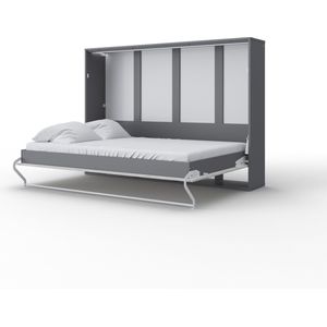 Maxima House - INVENTO 04 Elegance - Horizontaal Vouwbed - Logeerbed - Opklapbed - Bedkast - Grijs / Monaco Eiken - 200x140 cm