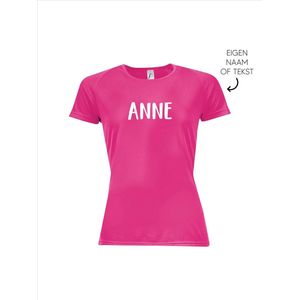 Cadeautip! Dames sportshirt bedrukt met eigen naam / tekst