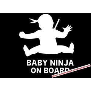 Stickerloods Baby Ninja on Board Raamsticker -autoraamsticker- On Board Sticker 13x15cm
