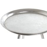 Bijzettafel Zilver Metaal rond 38x47x38cm