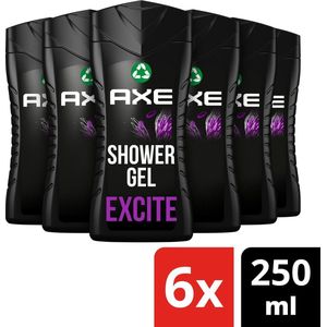 Axe Douchegel – Excite 250 ml - 6 stuks - Voordeelverpakking