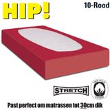 Hip! | 100% katoenen Jersey hoeslaken tot 30cm | Perfecte pasvorm | Stretch | Rood 80/90x200 cm 1persoons