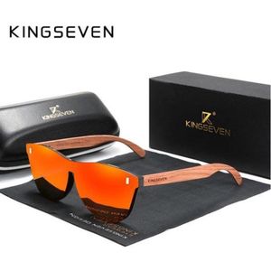 KingSeven - Orange Oculos Bamboo UV400 en Polarisatie filter + Brillenkoker