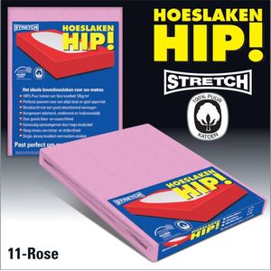 Hip! | 100% katoenen Jersey hoeslaken tot 30cm | Perfecte pasvorm | Stretch | Rose 160/180x200cm Lits-Jumeaux