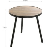 Bijzettafel Zwart Met Hout 50cm rond