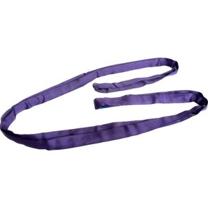 2 stuks polyester rondstrop. Hijsband. Maximale belasting: 1 ton. Werkende lengte: 3 meter. (Omtrek lengte: 6 meter.) Kleur: Paars.