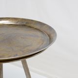 Bijzettafel rond antiek brons metaal 47cm hoog