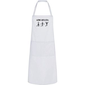 Keukenschort Wine Aerobics, Wit, One Size