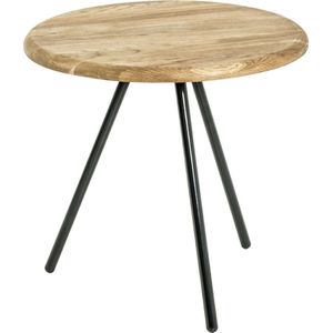 HakuShop Salontafel - Eiken -Staal & Massief eiken - Basic- 40x40x40cm