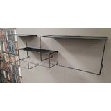 Wandbox | Set van 3 | Staal | Zwart | 55x20x40cm