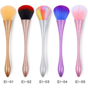 Nagelstof kwast 5 kleuren - ROSE -Nagelkwast - Salon - Kwast - Naildust brush