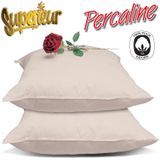 Superieur 100% Katoenen Kussenslopen - Creme Kussenslopen - set van 2 - Percaline Katoen