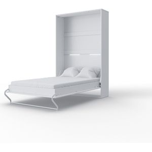 Maxima House - INVENTO 02 Elegance - Verticaal Vouwbed - Logeerbed - Opklapbed - Bedkast - Mat Wit - 200x120 cm