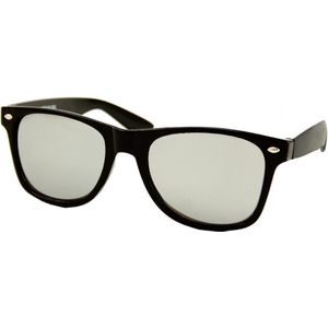 Heren Zonnebril - Dames Zonnebril - Zwart - Zilver Spiegelglazen - UV400