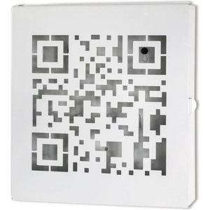 Sleutelkast | QR Code 10 haakjes | Staal | Wit | 22x5x24cm