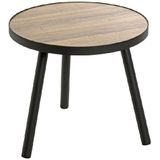 Bijzettafel Zwart Met Hout 40cm rond