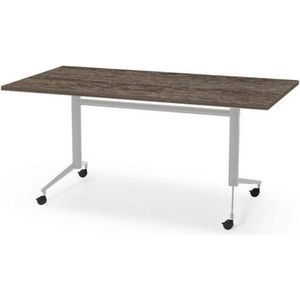 Professionele Klaptafel - inklapbare tafel - 180 x 80 cm - blad bruin eiken - aluminium onderstel - eenvoudig zelf te monteren - voor kantoor