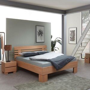 Bed Box Wonen - Massief eiken houten bed Sozopol Premium - 180x200 - Natuur geolied