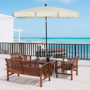 GardenGoodz® - Parasol - Balkon Parasol - Rechthoek - Knikbaar - Waterdicht - 200x130x235 cm - Creme