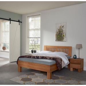 Bed Box Wonen - Massief eiken houten bed Bansko Premium - 140x200 - Natuur geolied